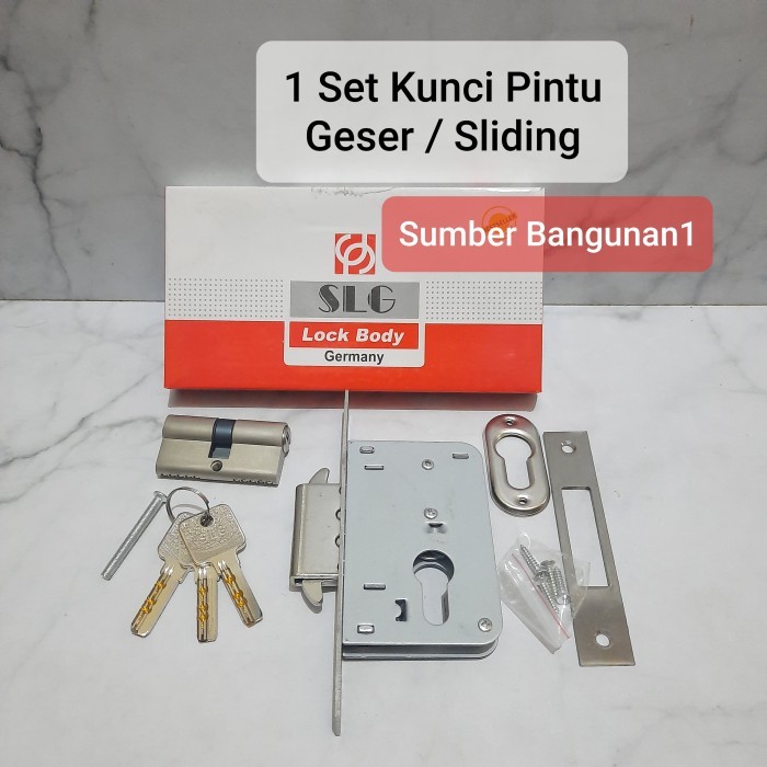 Kunci Pintu geser sliding SLG Germany body silinder kunci kayu