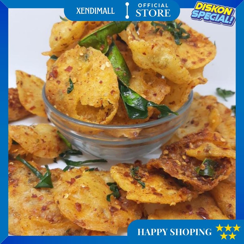 

Keripik Cireng Pedas / Keripik Cireng / Keripik Cireng Pedas Daun Jeruk 500Gram D Best Seller