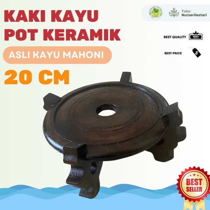 Kaki kayu diameter 20cm untuk gentong pot keramik tanaman