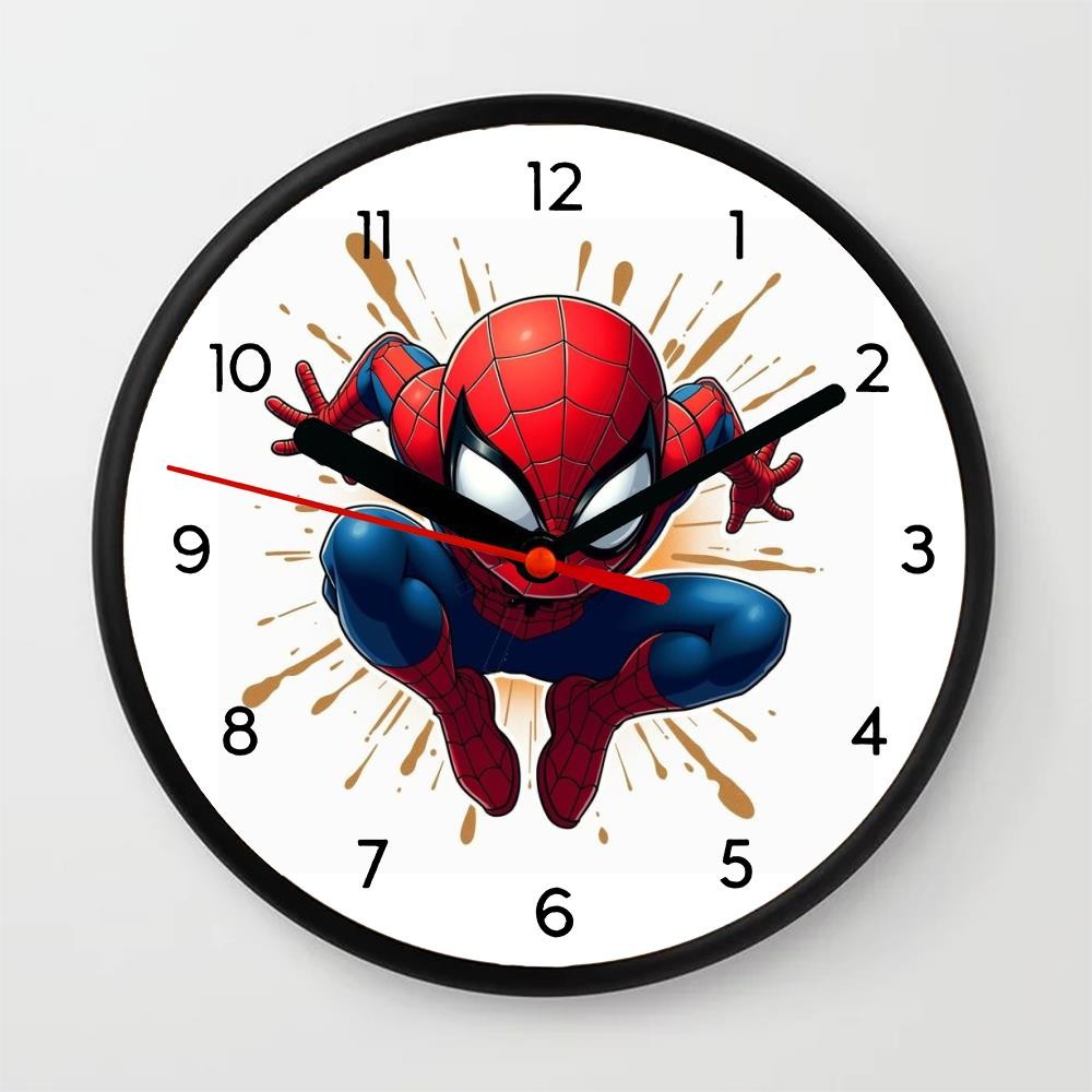 Jam Dinding dengan Gambar Spiderman Keren dalam Jaring Tali spiderman