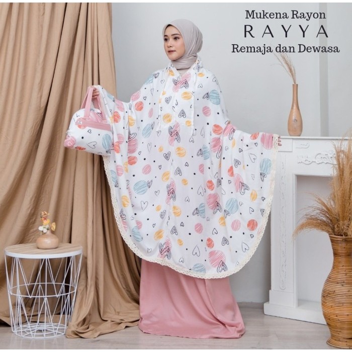 Mukena Couple Ibu Anak Tanggung Perempuan Motif Pastel Rayya Series