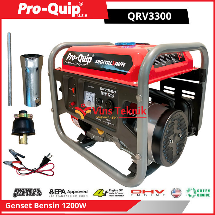 Proquip QRV3300 QRV 3300 Mesin Genset Bensin 4Tak Generator Set 1000Watt