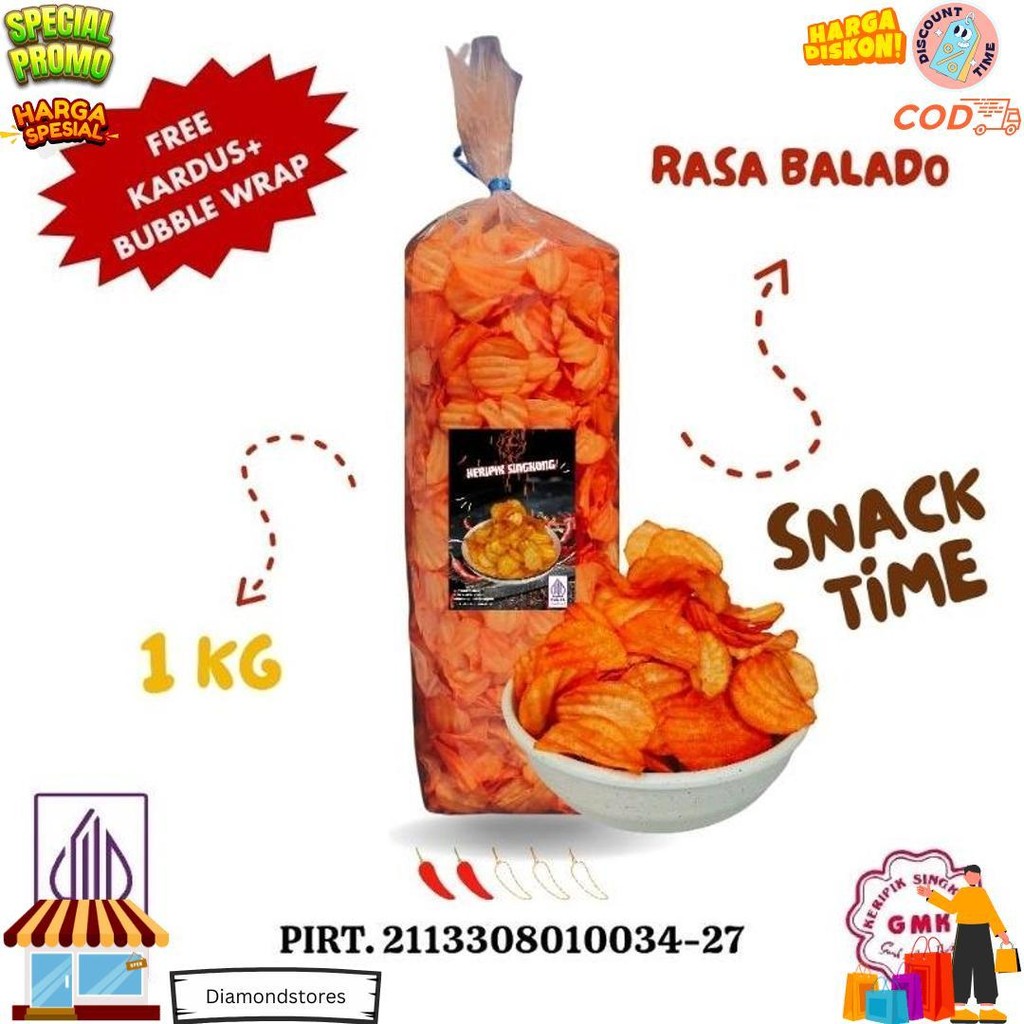 

Gmk Keripik Singkong Balado Pedas Manis 1Kg Cemilan Kiloan Kripik Singkong Balado Ekonomis D Cod