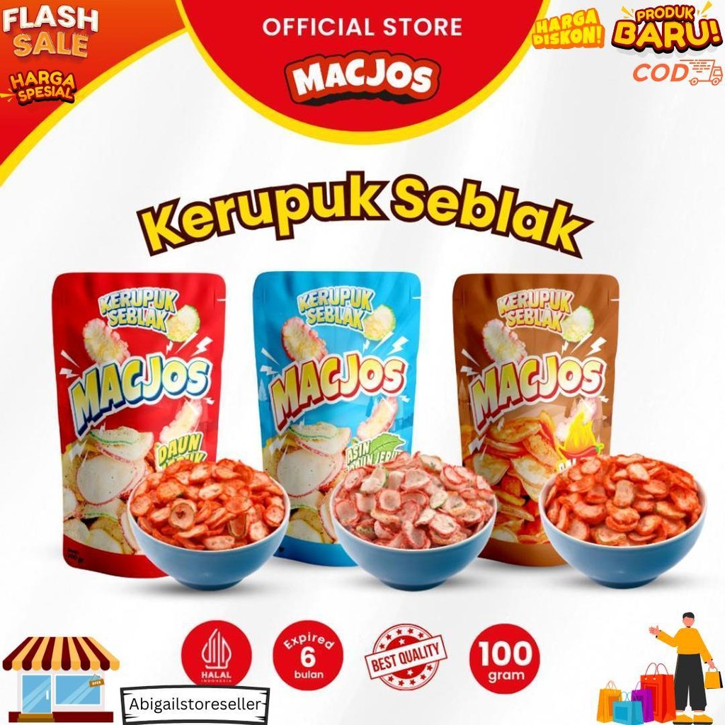 

Macjos Cemilan Paket Tester 30Pcs - Isi 4 Varian Produk D Terlaris