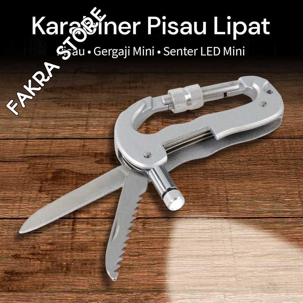 Carabiner Pisau Lipat Knife Carabiner Mountaineering EDC - CRB1 Original Termurah