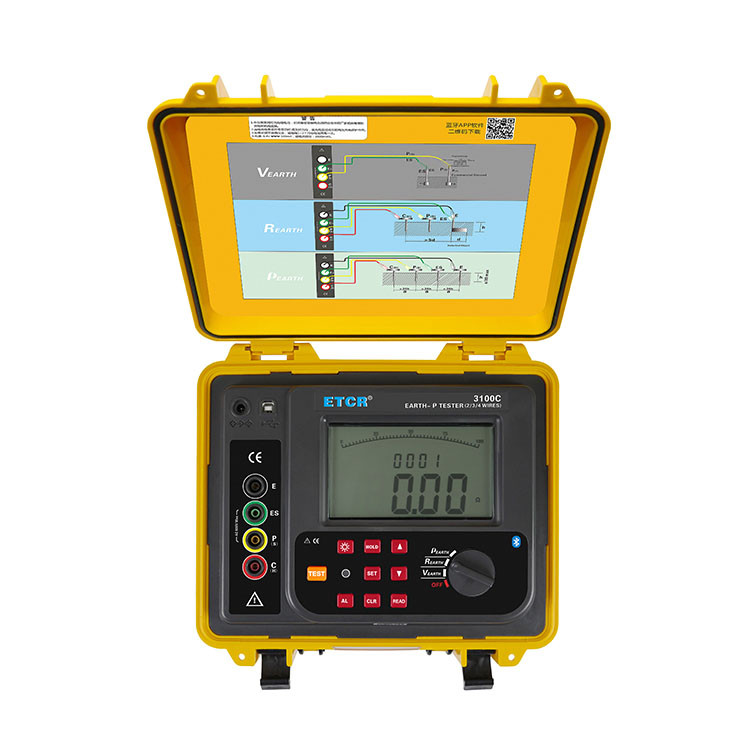 ALKHZABAN ETCR3100C New Large Lcd Display 128Hz/111Hz/105Hz/94Hz Earth Resistance Measurement Soil R