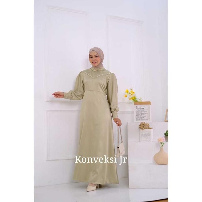 Gladis Dress Satin Kondangan Full Payet Elegan Modern - Gamis Maxi Satin Pesta - Dress Duyung