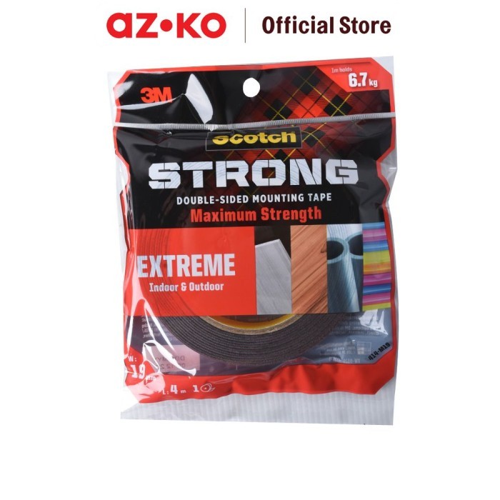 

AZKO Scotch 3M Mounting Tape Extreme Interior & Exterior 19 Mm X 4 Mtr