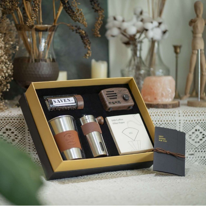 WEDO Coffeware Set Business Gift Box Grinder Bluetooth Speaker Coffee Filter Coffee Cup Gift Set