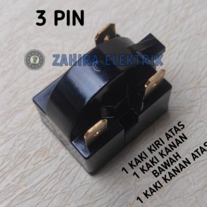 =====] RELAY PTC KULKAS / PTC RELAY KULKAS 3 PIN - 2 KAKI KANAN 1 KAKI KIRI