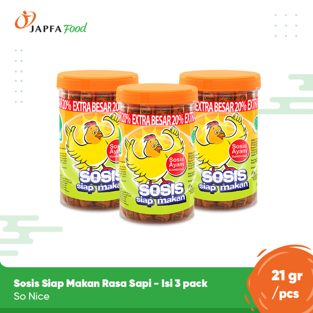 

So Nice Sosis Siap Makan Rasa Ayam 24 Pcs x 21 gr - Isi 3 pack