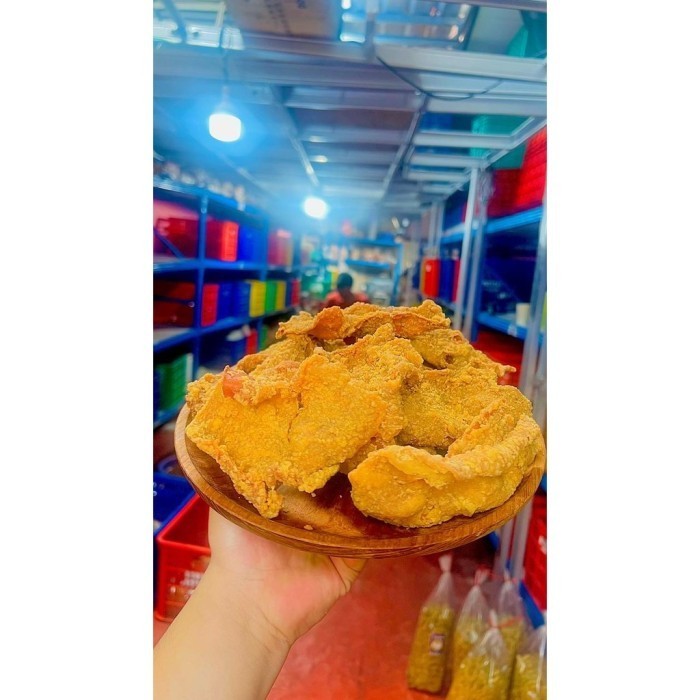 

Kulit Ayam Original 1Kg Keripik Kulit Ayam Crispy Pedas Dan Original