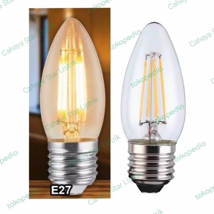 [Ready] Lampu LED Candle Filamen 4W C35 / Lampu Hias E27
