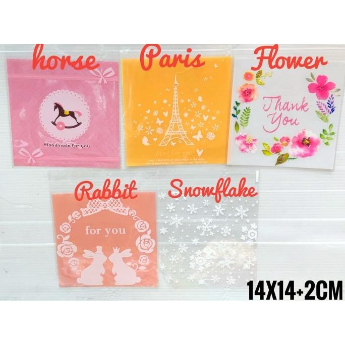 

Silahkan Order] Plastik Snack Opp 14x14cm/ plastik fancy/cookies plastic/plastik