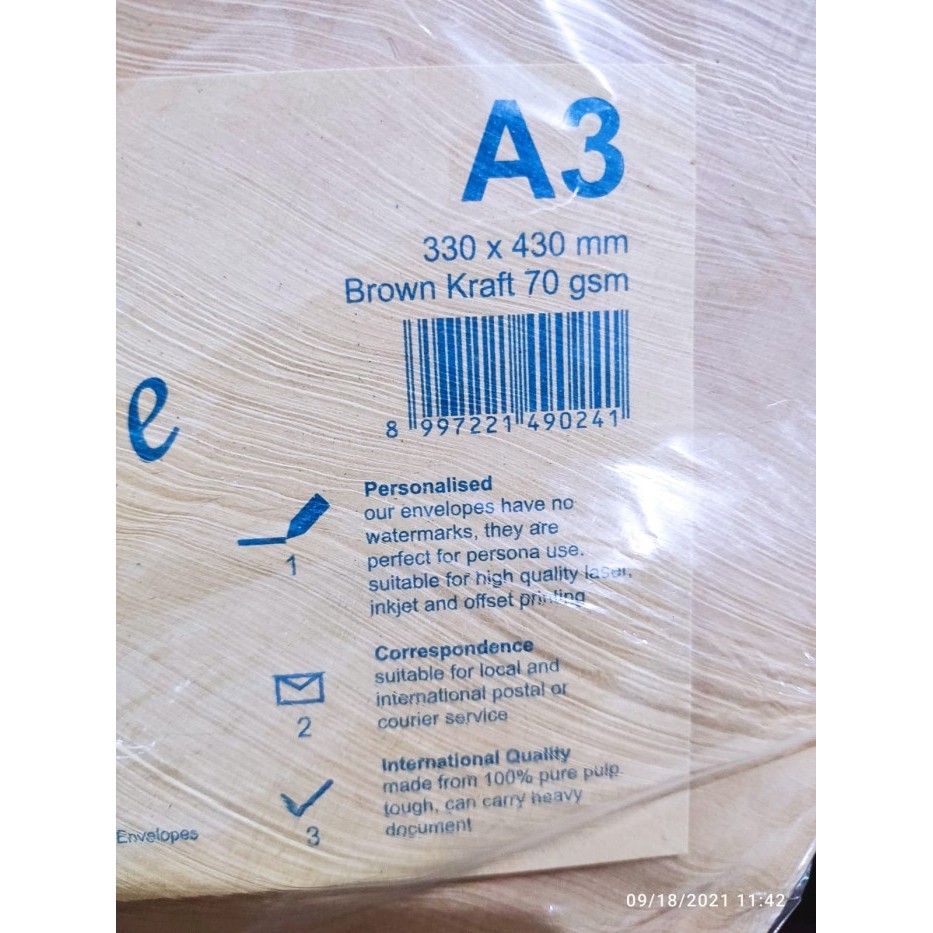 

Amplop Coklat A3 Executive ( Isi 100 ) Original