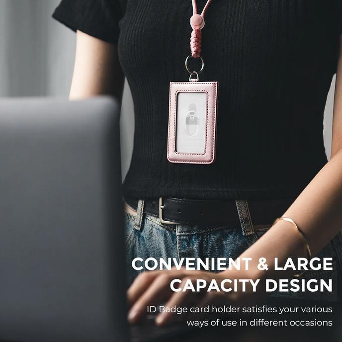 

PROMO / DNAC ID Card Holder with Lanyard Money Pocket - Rose Gold Non COD