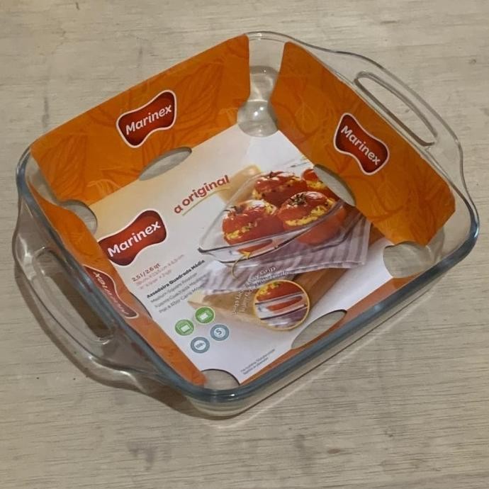 ] Marinex 6219 2,5 Liter Loyang Kue Kaca Persegi Gagang