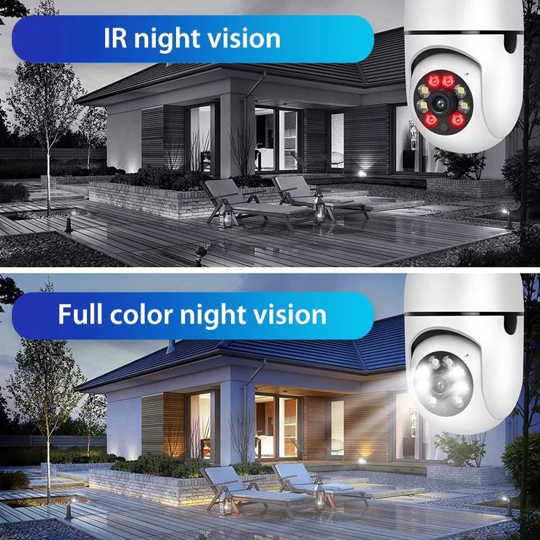 Murah Meriah CCTVKamera CCTV Bohlam 4MP 360 Pasang di Dudukan Lampu, WiFi Indoor/Outdoor + Night Vis