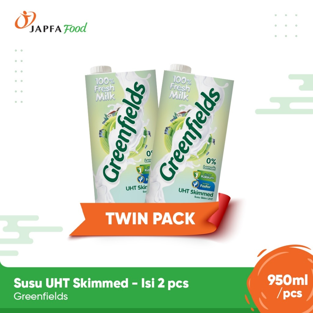 

Greenfields Susu UHT Skimmed 950ml - Twinpack - 100% Fresh Milk dari Greenfields Farm