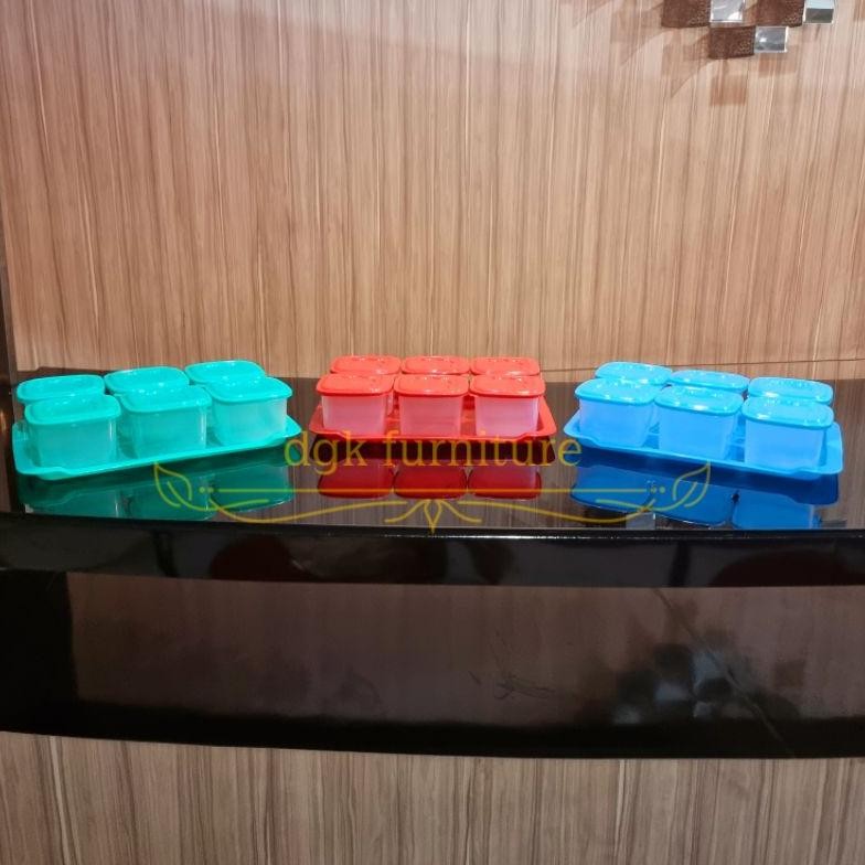df-8 Toples Stoples Tempat Kue Kering Kue Lebaran Permen Segi Plastik Set Nampan 6 Enam Pcs Buah Ter