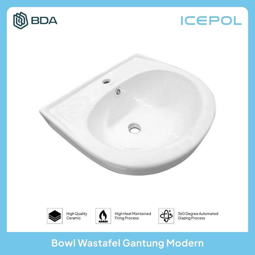 Icepol Wastafel Cuci Tangan Wastafel Kamar Mandi Wastafel Gantung IC 170