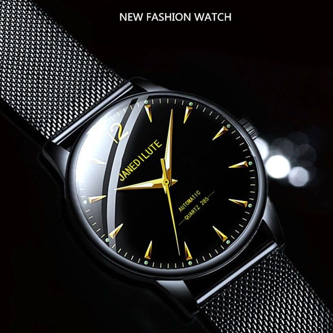 Jam Tangan Pria Swiss Ultra-tipis dengan Gerakan Otomatis, Desain Baterai Sederhana Tahan Air yang B