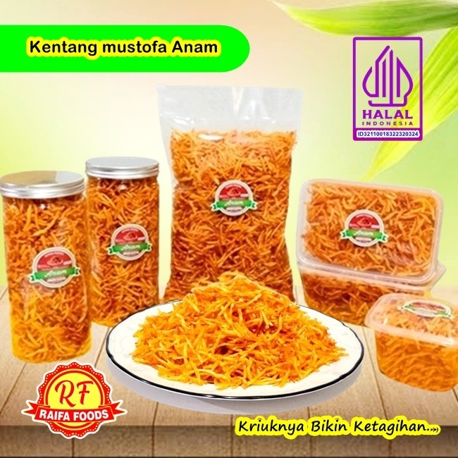 

TERMURAH Kentang Mustofa, Keripik Kentang Kering Pedas Manis Teri Kacang, Snack