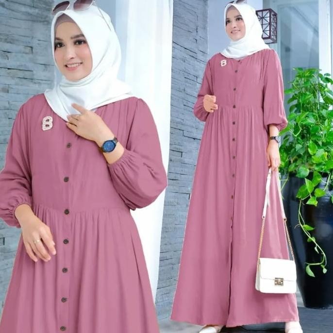 et-98 Baju gamis remaja kekinian terbaru 2025 Gamis Crinkle Premium Zernitaa dress terlaris Premium