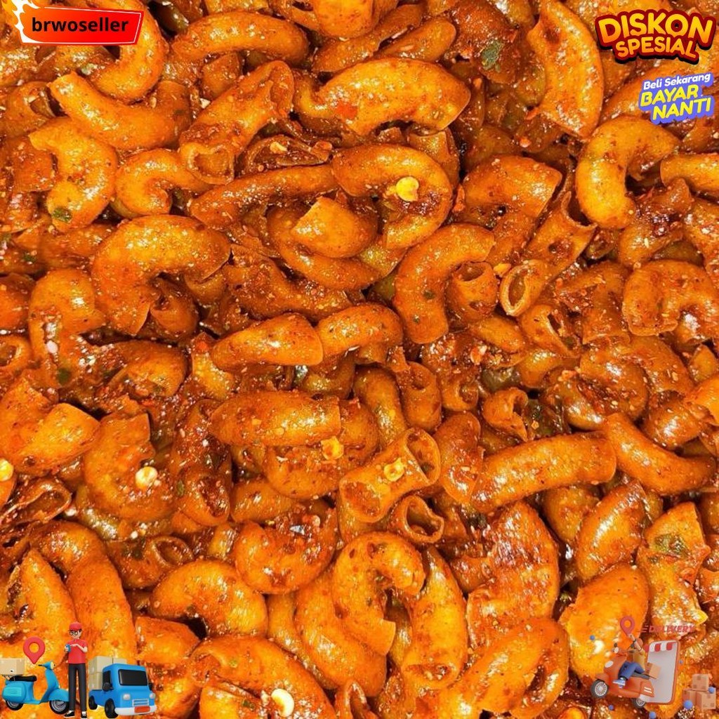 

Promo !!! 1 Kg Makaroni Cikruh Pedas / Ext Pedas / Original Daun Jeruk. D Cod