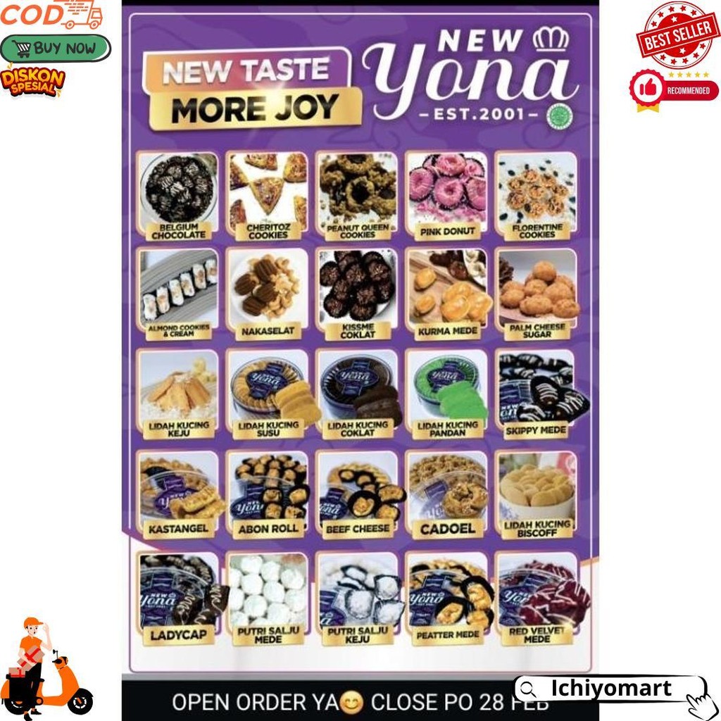 

Yona Cookies Bandung Tersedia Layanan Antar Instant L Kue Enak L Kue Kering Murah L Cookies Cemilan L Snack Anak L Kue Utk Merayakan Hari Lebaran & Hari Idul Adha Bersama Keluarga D Promo Puncak