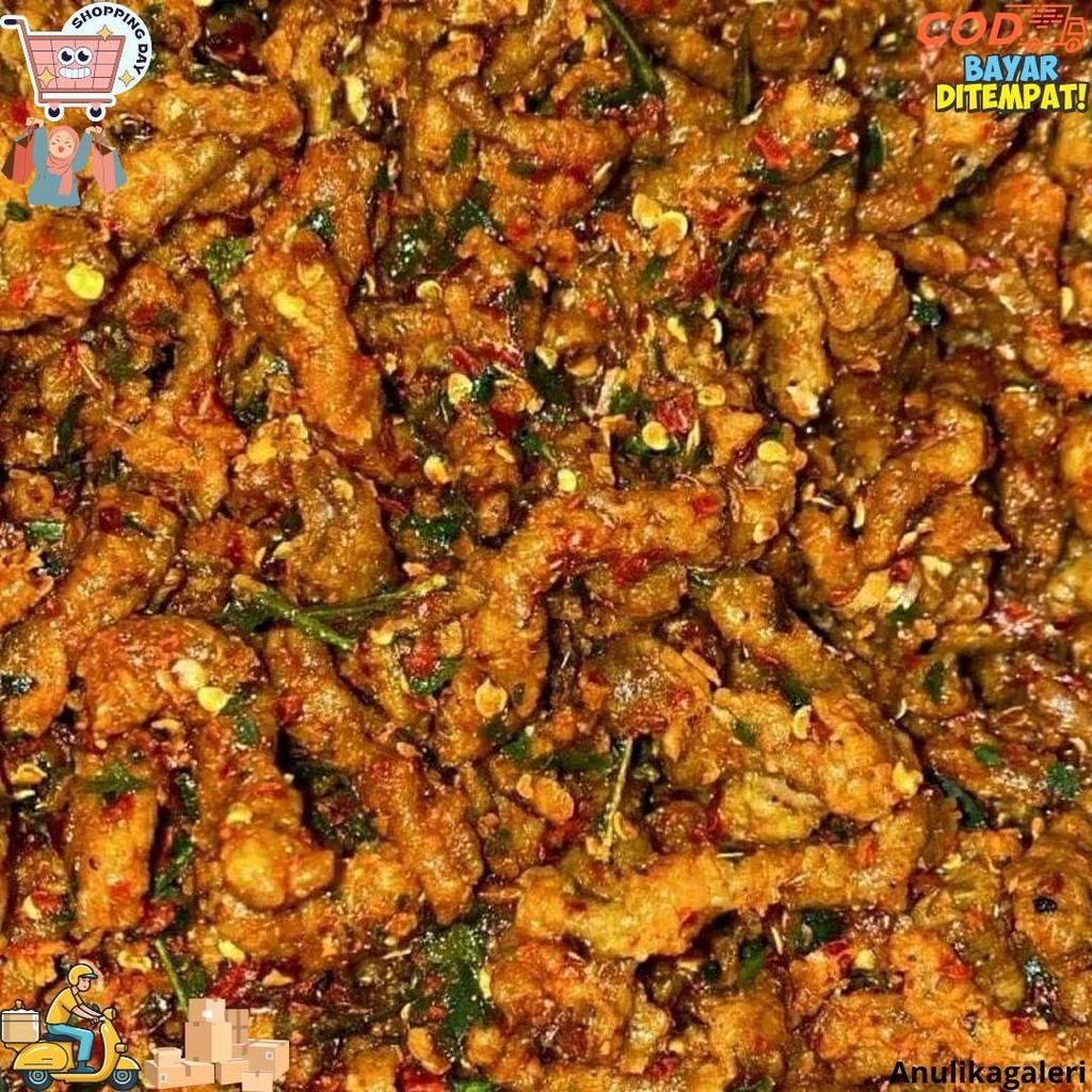 

250Gram Keripik Usus Ayam Crispy Pedas Daun Jeruk D Terlaris
