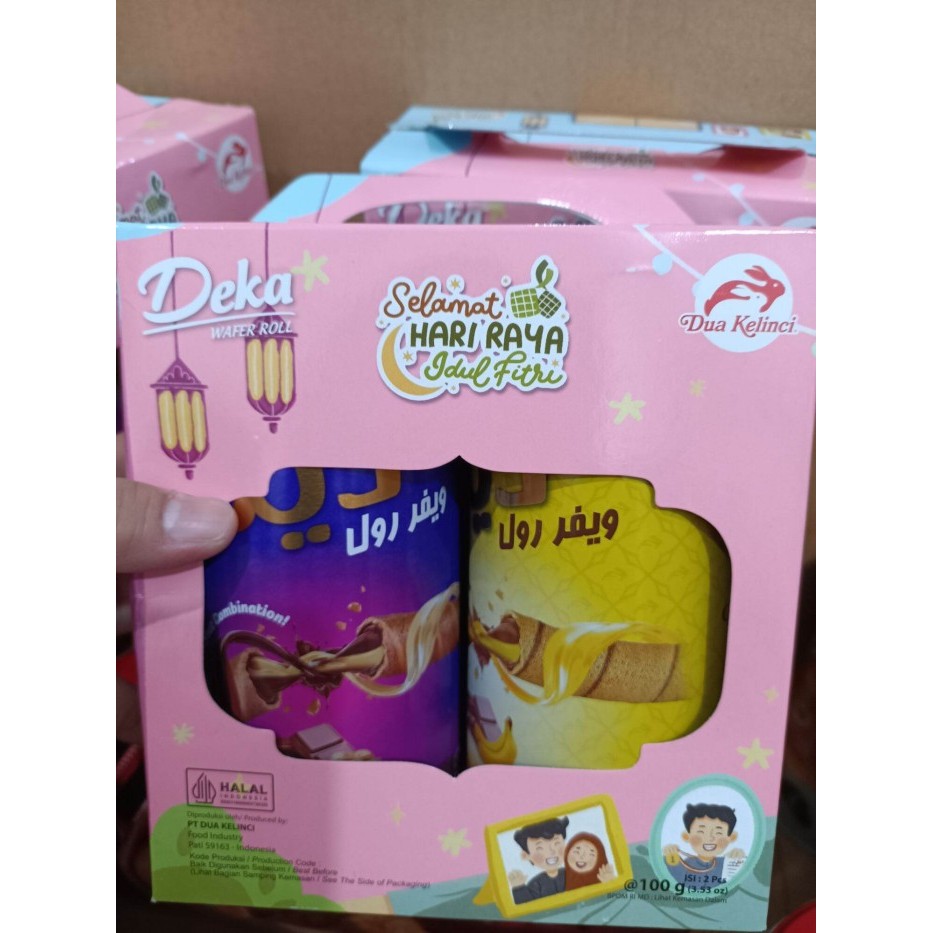 

New! Deka Wafer Roll Gift Box Kaleng 2X110Gr/Dea Wafer Roll Edisi Lebaran/Paket Deka Wafer Roll Selamat Hari Raya Idul Fitri Lebaran