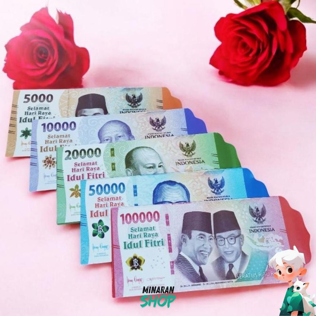 

50 Lembar Amplop Lebaran Jumbo Karakter Uangan Murah