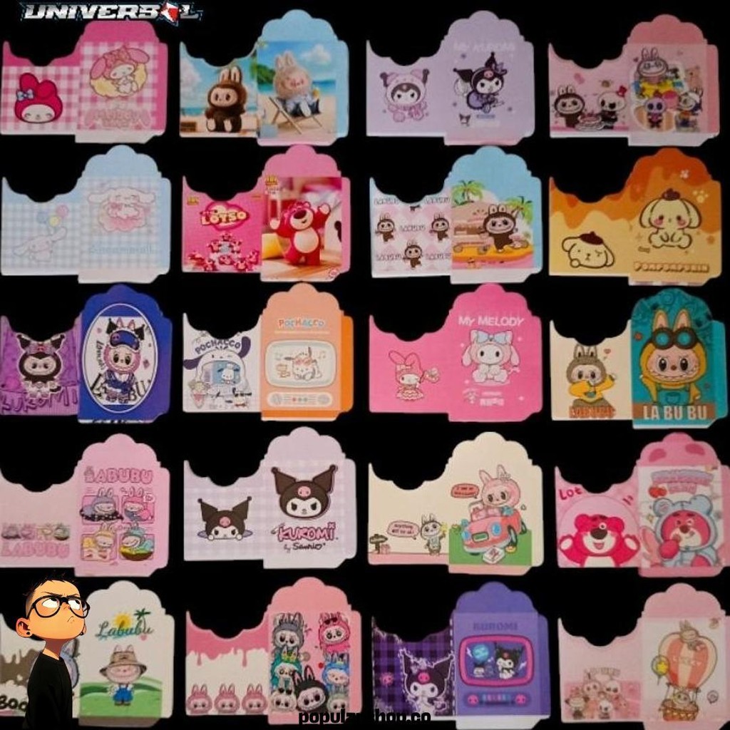 

Amplop Lebaran Labubu Mix Kuromi Ukuran Medium (7X12) Isi -+1000Lembar Labubu Kuromi Cod