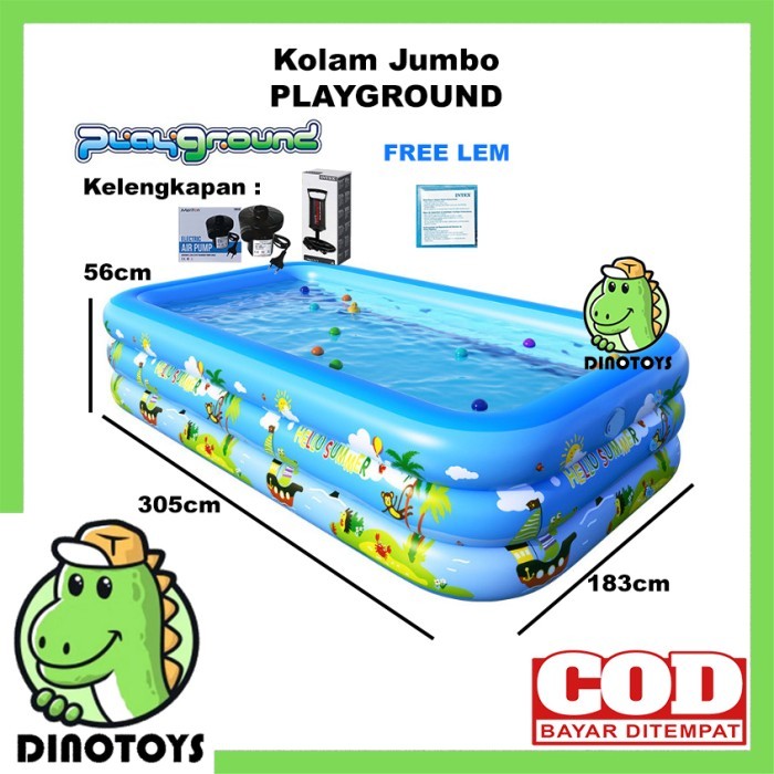dinotoys kolam renang anak portable ukuran jumbo muat hingga dewasa [kualitas terbaik]