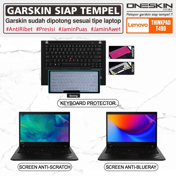 Garskin Laptop Cover Keyboard Screen Protector Lenovo Thinkpad T490