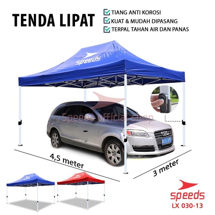 SPEEDS Tenda Lipat 3 x 4,5 M Otomatis Rangka Putih Tenda Camping Outdoor Bazzar Pameran Tenda