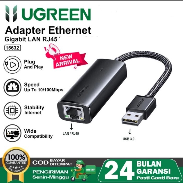 Ugreen Usb Lan Card Ethernet Adapter 100/1000Mbps - Ugreen Lan To Usb