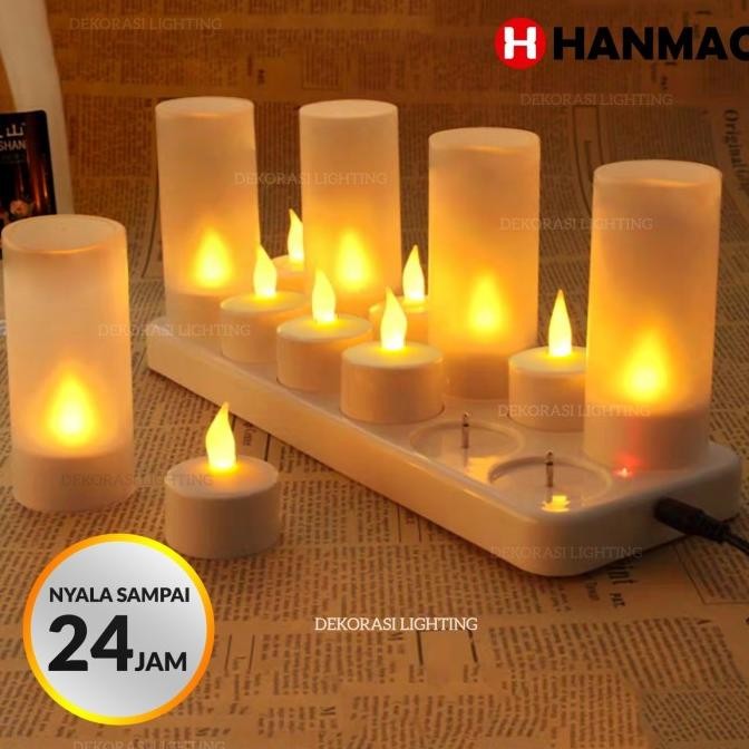 Lampu lilin led charger elektrik lampu tidur lampu bar hias pesta