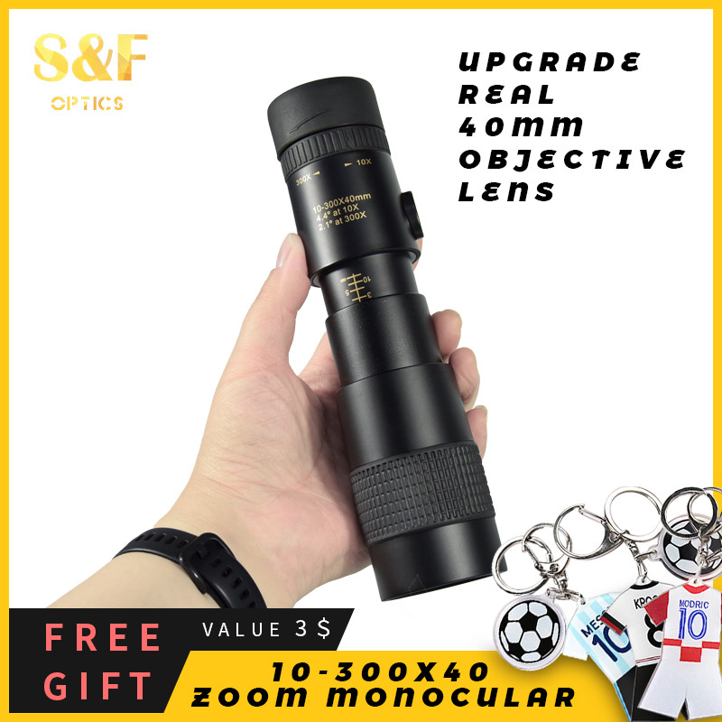 SGS Zoom Monocular Telescope  High Power 10-300x40mm HD Upgrade Portable with Tripod&Phone Holder fo