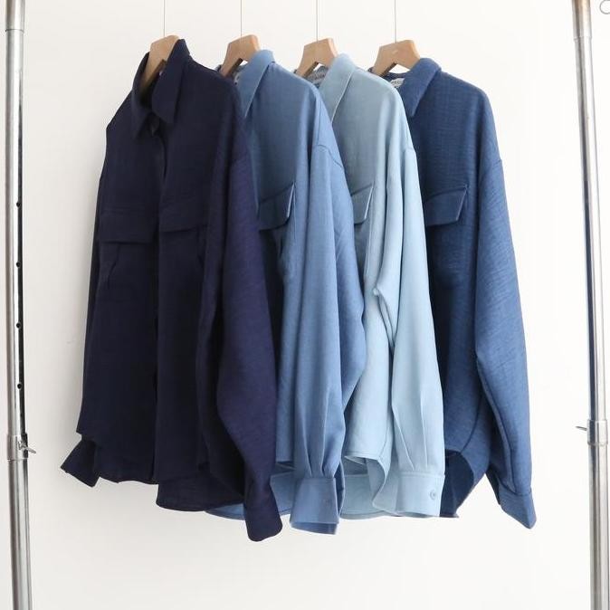 Kemeja Casual Denim Linen Oversize Wanita Dewasa  By indra L Bruggman Terlaris