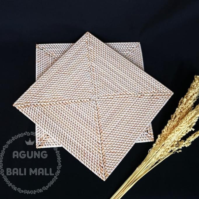 +++++] Placemat rotan | alas piring rotan persegi | tatakan piring anyaman