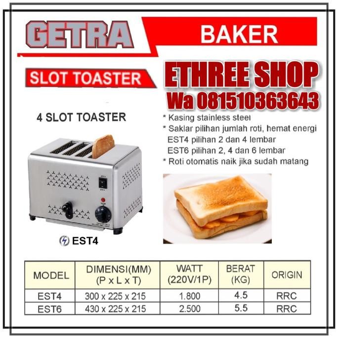 GETRA EST4 - EST 4 - TOASTER - PEMANGGANG ROTI 4 SLOT - PRAKTIS