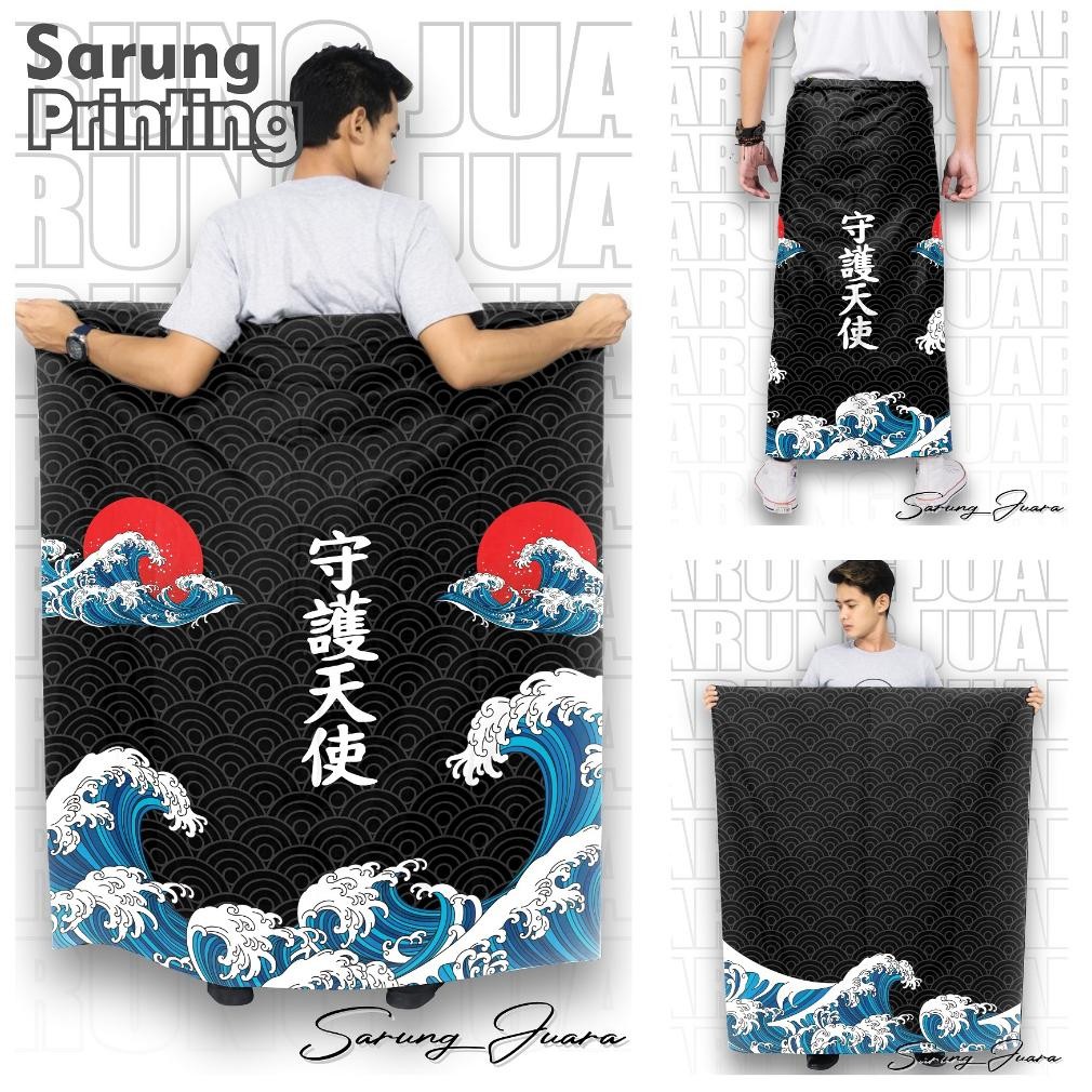 DESPO SARUNG DEWASA / SARUNG KASUAL / SARUNG PRINTING MOTIF ANIME / OMBAK JEPANG  / KITSUNE / TULISA