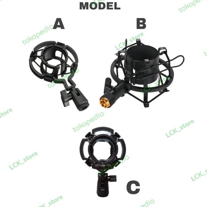 Shockmount Mic Condenser - Shockproof Microphone- Mikrofon Stand Mic