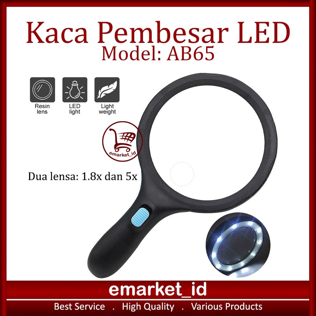 

Aca Pembear Led Ab65 Lampu Lup Lena Magnifier Handheld Membaca Perhiaan Omponen Loupe