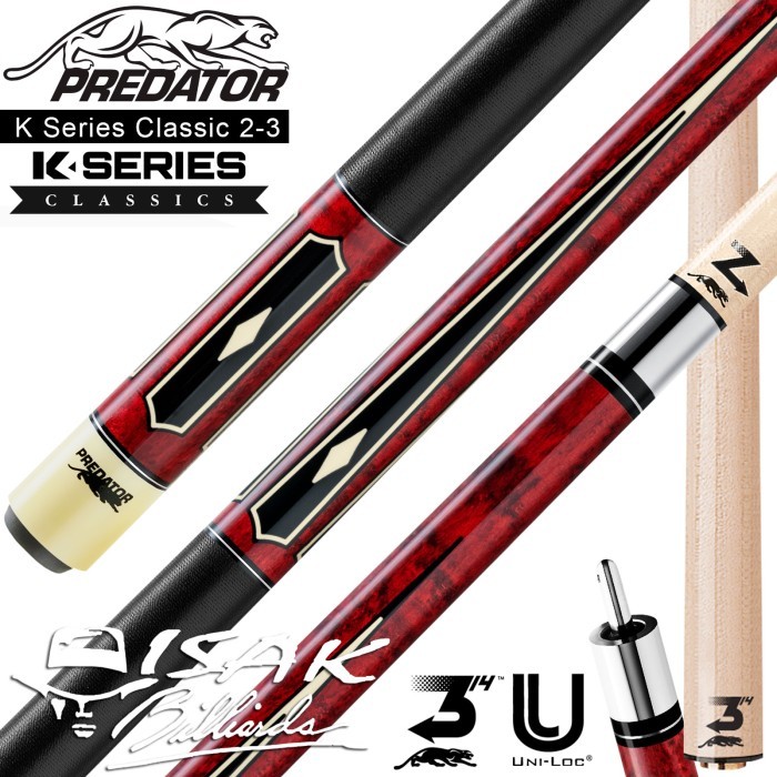 PREDATOR K SERIES CLASSICS 2-3 CUE UNILOC LOW DEF POOL STICK BILLIARD KODE 482