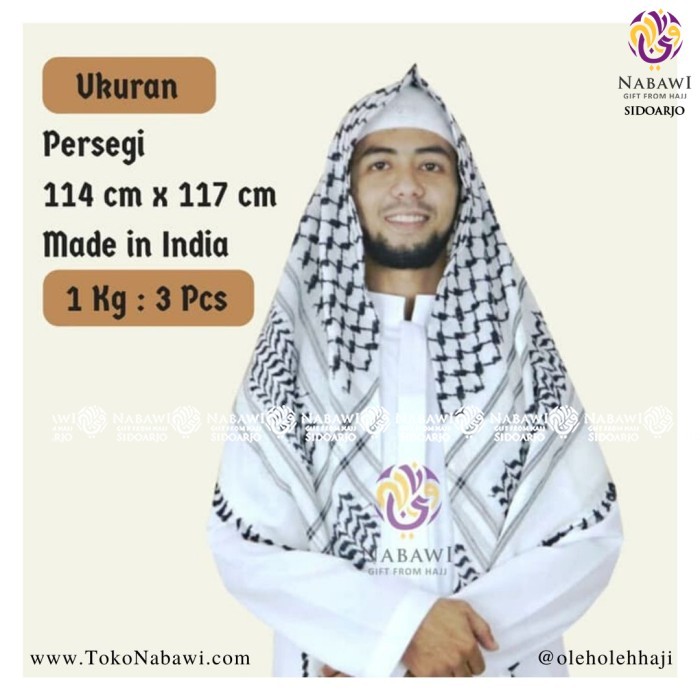 Sorban Sorban Arab Almas Putih/Sorban Surban Haji/Keffiyeh, Sorban, Shemagh arab panjang motif