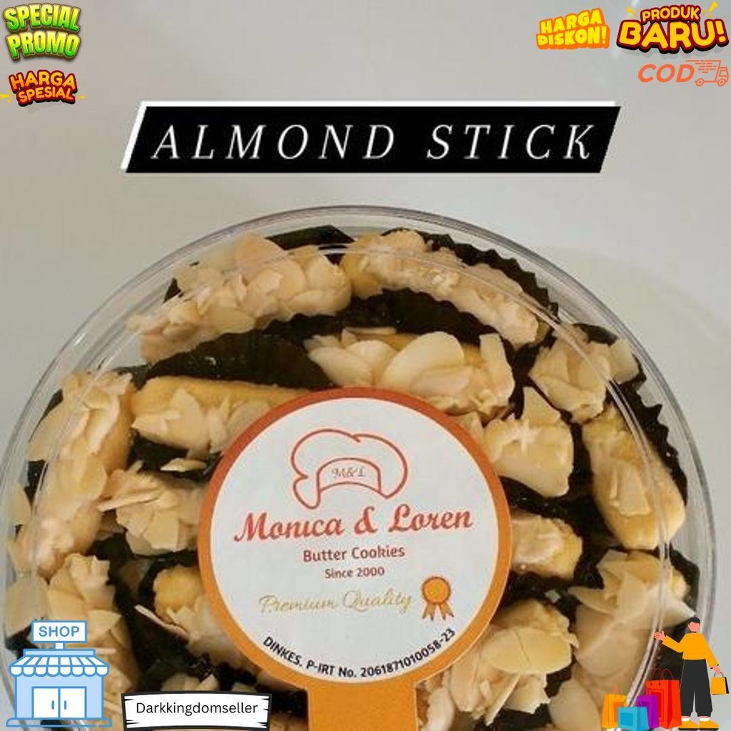 

Monica & Loren Stick Almond 500Gr, Kue Kering Toples Stick Almond 500Gr, Kue Kering Monica, Kue Kering, Kuker, Kue Lebaran Murah D Termurah