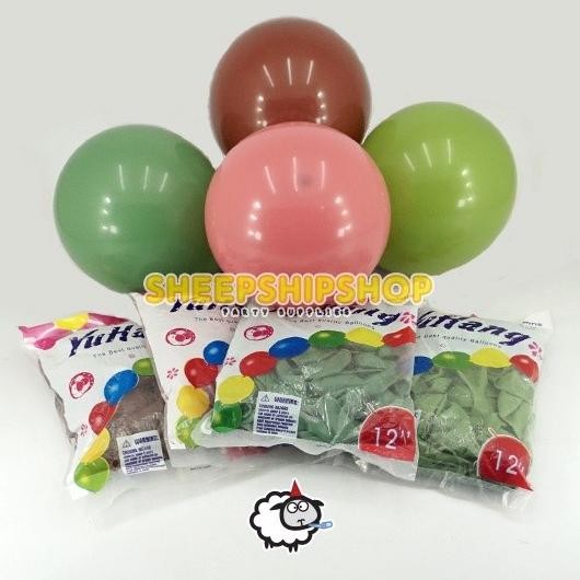 >>>>>] GROSIR BALON LATEX RETRO YUHANG 12 INCH Warna Langka Pesta Ulang Tahun